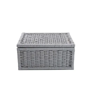 £17.99 • Buy Grey Natural Wicker Basket Bathroom Storage Hamper With Liner