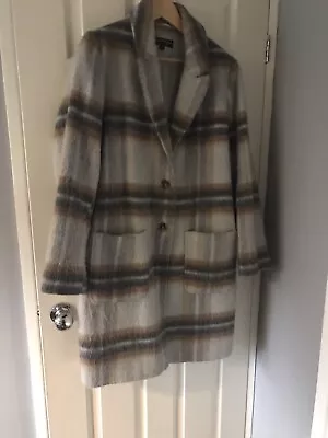 Miss Selfridge Checked Coat Size 14 • £9