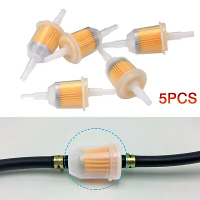 $4.75 • Buy 5X Motor Inline Gas Oil Fuel Filter Small Engine For 1/4'' 5/16  Line 6-7mm Hose