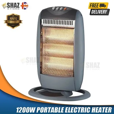 £36.99 • Buy 1200W Portable Electric ‎Halogen Heater Grey Winter Heater