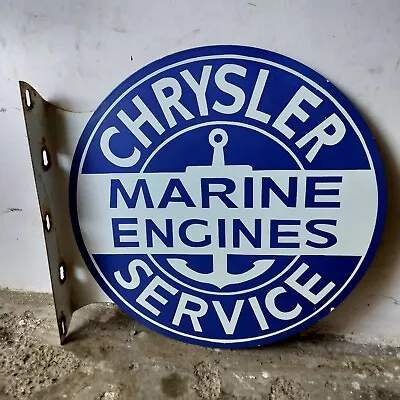 Chrysler Marine Engine Service Porcelain Enamel Sign 19 X 17 Inches • $79