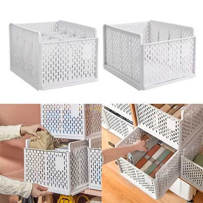 Stackable Pull Out Basket Drawer Soft Close Extension Wardrobe Storage Organiser • £9.95