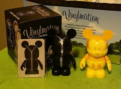 DISNEY Vinylmation 3  Park Set 6 Urban Zipper W/ Box Card & Yellow Tonal Topper  • $12.49