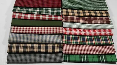 Antique Primitive Plaid Check Cotton Homespun Rag Quilt Doll Fabric Scraps Lot  • $14.99