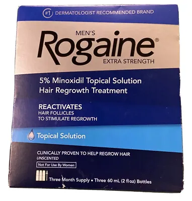 Rogaine Mens Extra Strength 5% Minoxidil Topical Solution 3 Month Supply 02/25+ • $39.77