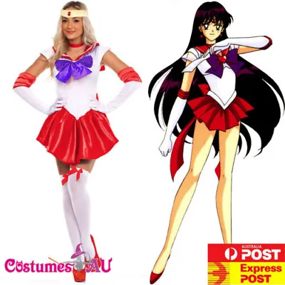 $27.90 • Buy Ladies Sailor Moon Mars Costume Red Cosplay Anime Cartoon Japanese Fancy Dress