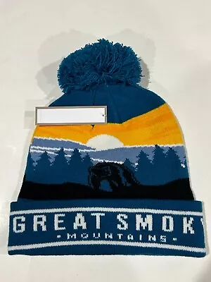 $14.94 • Buy Great Smoky Mountains National Park Cuffed Knit Beanie Cap Winter Pom Hat NEW