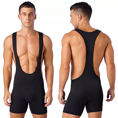 Men Wrestling Singlets Athletic Supporters Sport Bodysuit Leotard Short Jumpsuit • $5.01