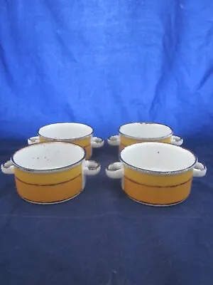 WEDGWOOD MIDWINTER Stonehenge Sun 2 Handled Soup Bowl Set Of 4 EXCELLENT • £115.66