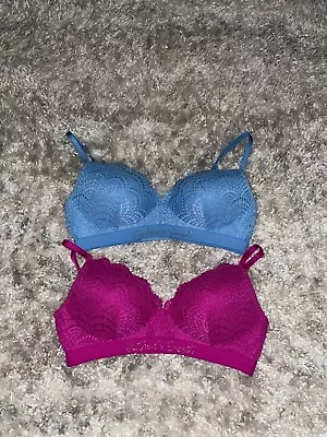 $80 Victoria’s Secret No Wire Lace Push Up Bra Lot Of 2 36B NWOT ❤️💕 • $49.99