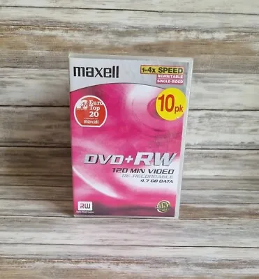 Maxell 10 Pack DVD+RW Re-Recordable 120 Mins Rewritable 4 X Speed 4.7 • £9.99