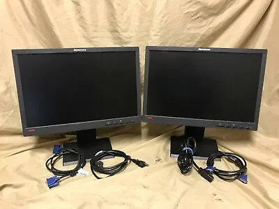 LOT Of 2 Lenovo ThinkVision L1951pwd 19  Computer DESKTOP PC LCD Monitor • $58.89