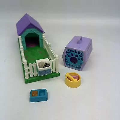 Vintage LPS 1992 Puppy Pols Dog House W/ Yard Food Newspaper Littlest Pet Shop • $24.44