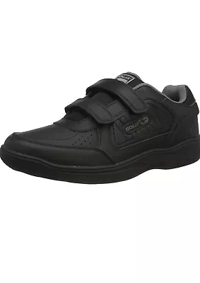 Gola Mens Belmont Leather Trainers Touch Fastening WF Black UK Size 8 AMA203 • £38.99