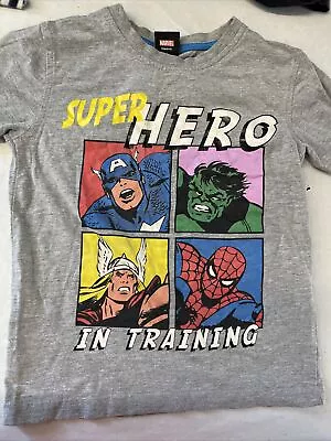 £2.50 • Buy Marvel Boys Superhero Print Grey Short Sleeve T-Shirt Size 4-5 Years Preloved