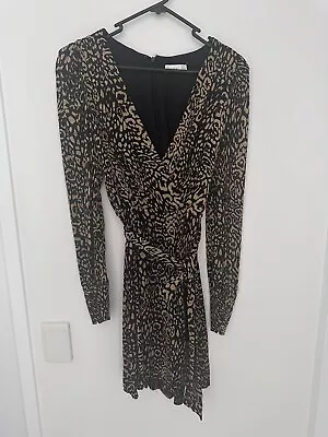 Kookai Leopard Wrap Dress Sz 36 • $20