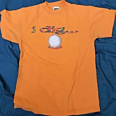 1998 Volleyball Girl World Sports Shirt Med - Bright Orange Tultex Tag I Dig ... • $7.70