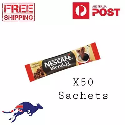 50 X 1.7g Nescafe Blend43 INSTANT Coffee Stick Sachel Pack FREE Shipping TRACKED • $160.95