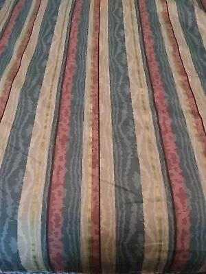 11 1/2 YARDS Moire Stripe Seabrook FABRIC  Drapery Upholstery Decorator Vtg • $89.95