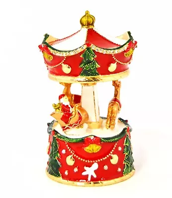 Ciel Collectables Holiday Carousal Trinket Box With Reindeer & Santa Clause  • $74.99