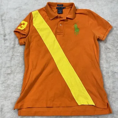 Ralph Lauren The Skinny Polo Women's Size Large Short Sleeve Big Pony Orange • $21.95