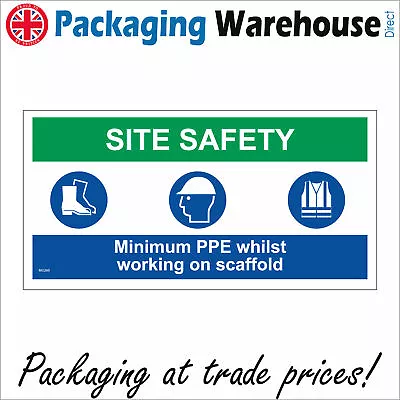 £9.98 • Buy Mu260 Site Safety Minimum Ppe Working Scaffold Sign Goggles Boots Hivis Hi Vis