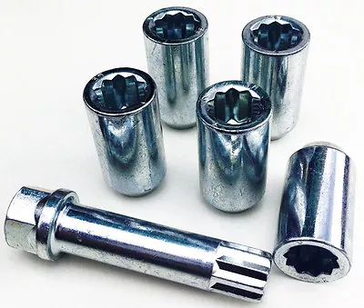 Wheel Tuner Slim Nuts Lug Bolts + Hex Key M12x1.5 - M12 Taper For Ford X 5 • $13.37