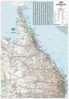 $34.90 • Buy (LAMINATED) QUEENSLAND STATE MAP POSTER (70x100cm) QLD AUSTRALIA WALL CHART NEW