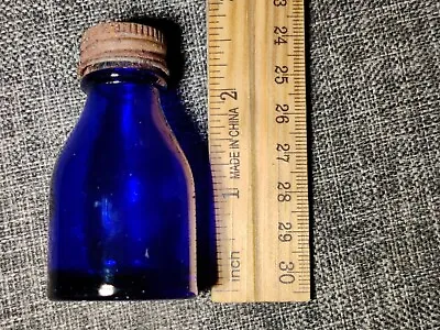 Vintage Vicks Va-Tro-Nol #3 Cobalt Blue 2.5  Glass Bottle Apothecary Empty • $7.99