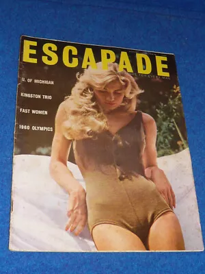 1960 ESCAPADE Men's Adult SPICY Girlie Pinup Magazine MICHIGAN STATE Olympics +! • $9.95