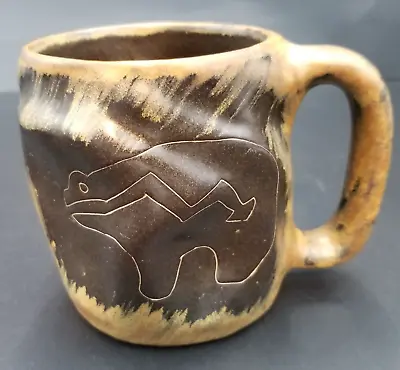 Stoneware Bear Rock Art Coffee/Tea Mug Southwest By Mara Studio Signed Primative • $18.99