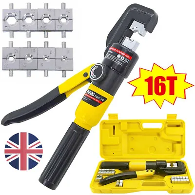 £28.99 • Buy 16 Ton Hydraulic Crimper Crimping Tool Dies Wire Battery Cable Hose Lug Terminal