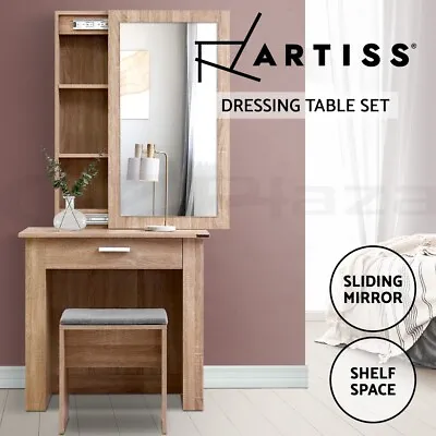 $129.95 • Buy Artiss Dressing Table Mirror Sliding Stool Mirrors Makeup Table Chairs Set