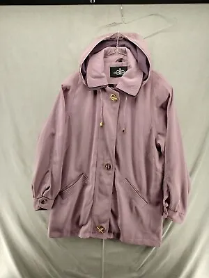 David Barry DB Womens UK 12 Lilac Hooded Jacket Coat Full Zip EUR 38 • £12.99