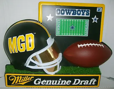 Rare MGD Miller Genuine Draft Beer NFL Football DALLAS COWBOYS Sign • $99.99