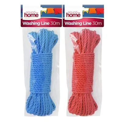 2x Heavy 30M Duty Washing Line Rope Premium Tough Clothes Washing Laundry • £6.74