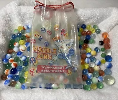 Vintage Lot Of Marble King Marbles With Bag Some Minis • $16