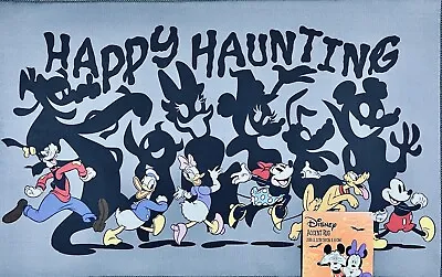 Disney Mickey Mouse Family Accent Rug Mat 20”x32” Happy Haunting Halloween GRAY • $26.34