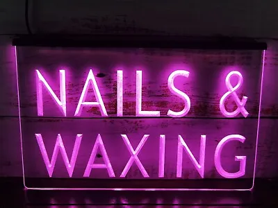 Nails & Waxing LED Neon Light Sign Manicure Pedicure Beauty Salon Wall Art Décor • $24.95