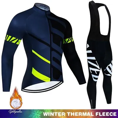 Winter Thermal Set Cycling Clothes Men's Jersey Suit Sport Riding Bike Clothing • $59.56