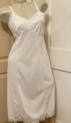 $12 • Buy Vintage Felice Sexy Sissy Soft Nylon Ivory Lace Trim Full Slip 38