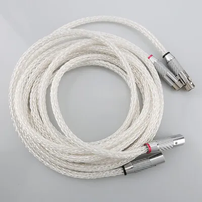 8Ag Silver Plated Interconnect Audio Cable HiFi Balanced XLR Cable • £64.15