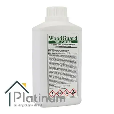 £30 • Buy WOODGUARD DUAL Woodworm & Dry Rot Treatment (Makes 25L) | Wood Preserver Spray