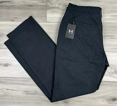 Men’s Under Armour UA Match Play Vented Black Golf Pants Mens 36 X 34 Straight • $39.90