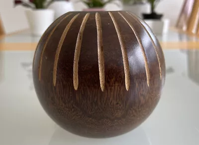 Round Wooden Sphere Globe Tea Light Candle Holder • £3.50