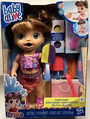 BABY ALIVE DOLL RARE Brunette Sunshine Snacks Eats Poops Summer Waterplay Doll • $29.27