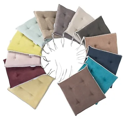 Loft 25 Kitchen Tufted Chair Seat Pads Cushions Tie On Dining Room Chair 37x37cm • £9.97