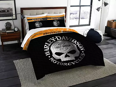 Harley-Davidson Big Skull Motorcycles Logo Duvet Covers Set (4pcs) • $69.99