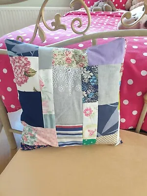 Patchwork Cushion 14  X 14  BRAND NEW Handmade One Of A Kind - Ideal Gift ❤ • £9