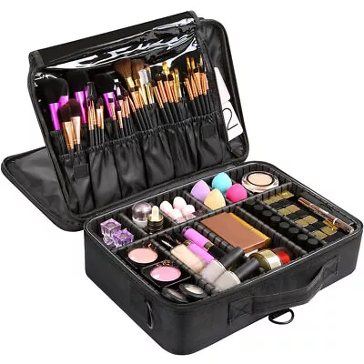 Travel Makeup Case Cosmetic Bag Organizer Divider Artist Storage Accessories Box • £19.69